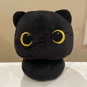 NWT 14” Mewaii Black Cat with Moon Eyes Squishy Mushroom Plush
